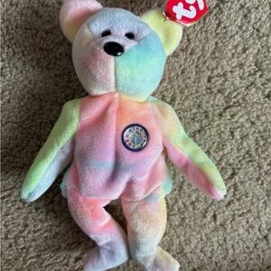 Ty Beanie Bear Babies BIRTHDAY Bear Plush
